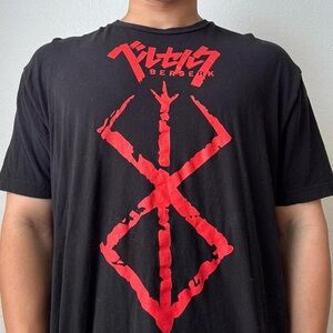 Berserk Anime Cursed Mark Graphics Black T-Shirt